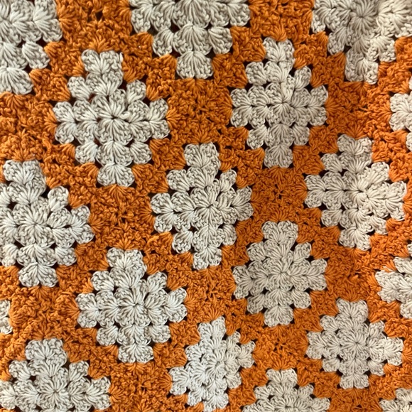 Maeve Vibrant Orange and Cream Crochet Dress - Picture 3 of 5